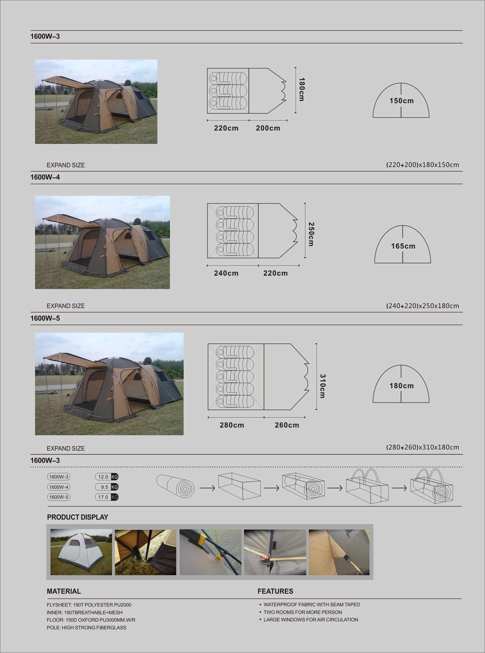 SL-CT-1122/1600 4-6 person camping tent