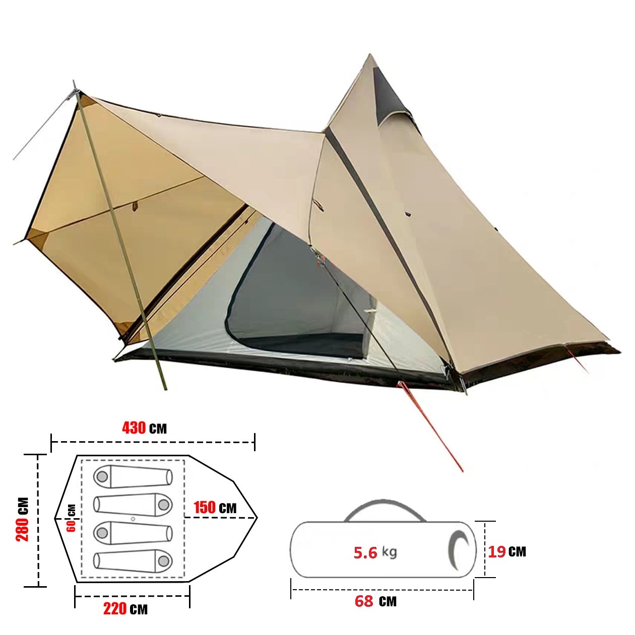 SL-CT-1125IDA/01 Pyramid Tent /Tipi Tent