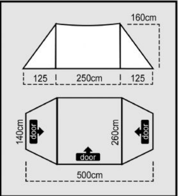 SL-CT-1135/TARP TENT Outdoor Awning Camping Tarp Tent Poles Sun Shelter