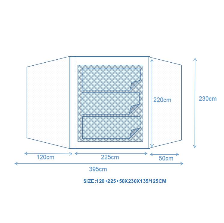 SL-CT2023060110/ 3-4 person camping tent with front and rear